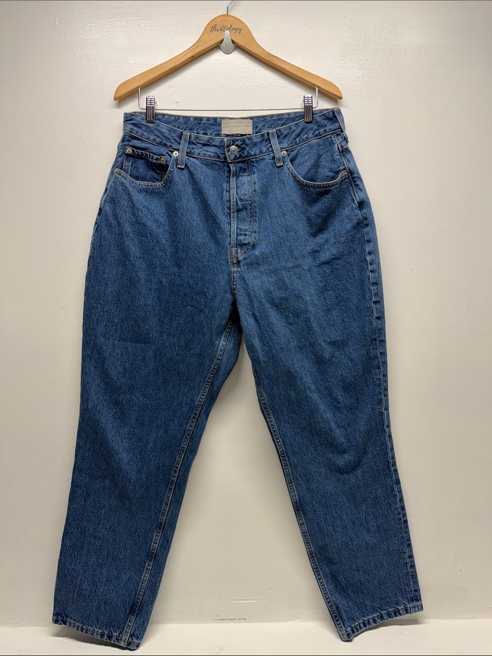 Everlane Jeans Curvy 90s Cheeky High Rise Ankle Straight Rigid Northridge 33 R - Picture 2 of 8